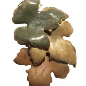 ⬇️ $31 Autumn Fall‎ Leaves Brooch Pin Gold Plated